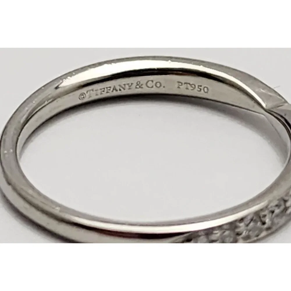 Tiffany & Co Harmony Platinum Diamond 1.8mm Wedding Band Ring - Size 4.25